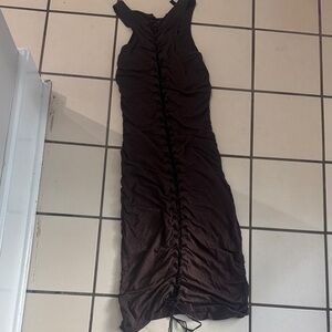 Elegant Brown Sleeveless Dress s